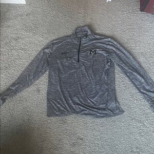 Michigan Gray Nike Quarter-Zip Pullover